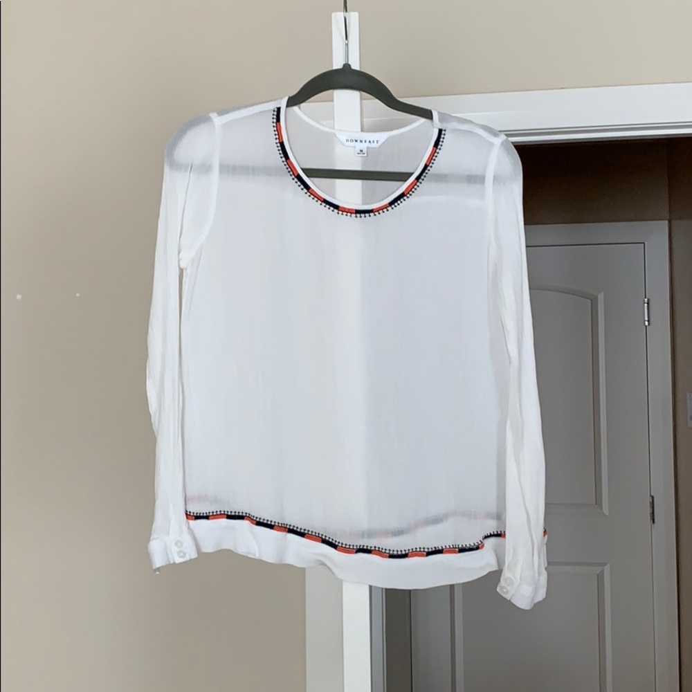 Downeast sheer peasant top